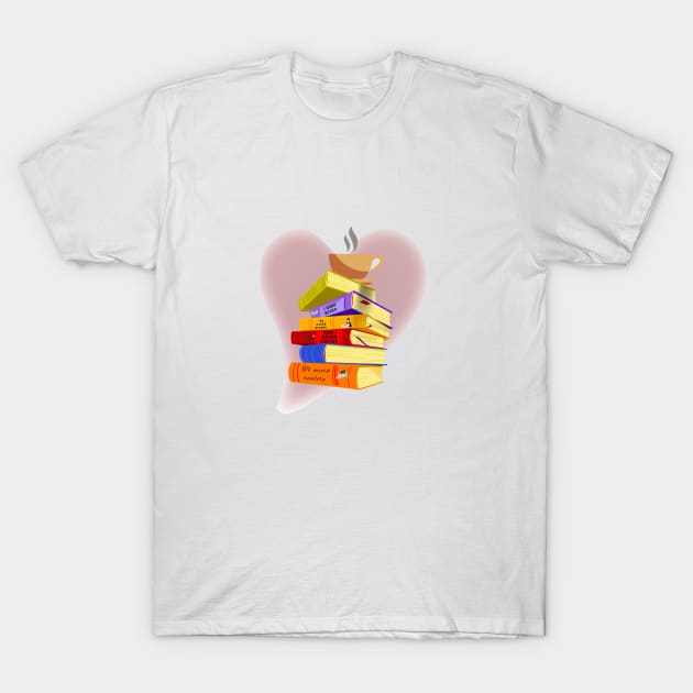Coffee and reading - I read books to avoid people and i drink coffee to avoid reality T-Shirt by Haze and Jovial